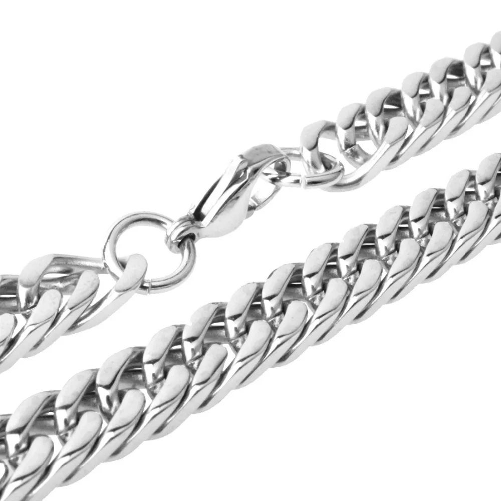 Цепочка из серебра и нержавеющей стали с двойными звеньями 8 30 дюймов|Цепочки| |