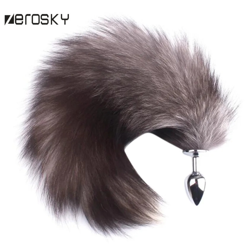 Metal Anal Plug Fox Tail Fun Back Court Stimulate Dog Sex Toys for Woman BDSM Zerosky | Красота и здоровье