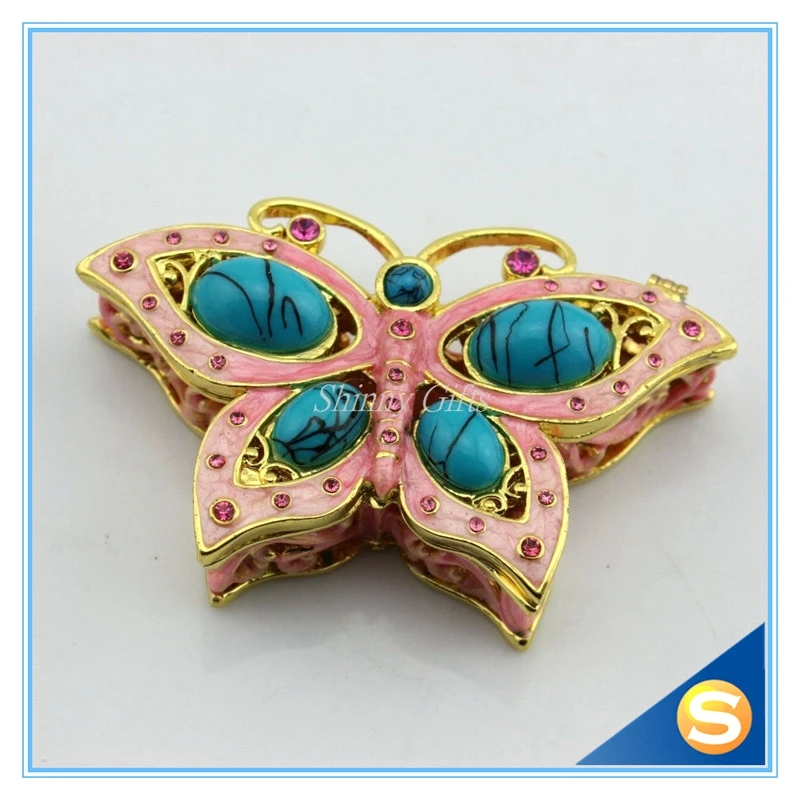 Ручная эмалированная безделушка в форме бабочки Подарочная коробка для