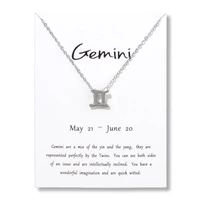 fashion jewelry 12 constellation gemini pendant necklaces for women zodiac chains necklace color valentines gifts