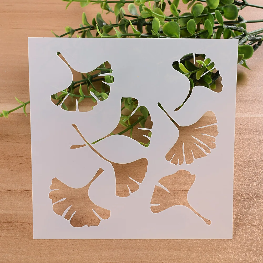 

5" New Ginkgo Leaves DIY Layering Stencils Wall Painting Scrapbook Coloring Embossing Album Decorative Paper Card Template