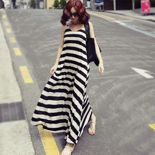 Stripe Camisole Dress Woman Summer 2018 Show Lanky Skirt Will Easy Long Fund Vest Waist Rendering Unlined Upper Garment | Женская одежда