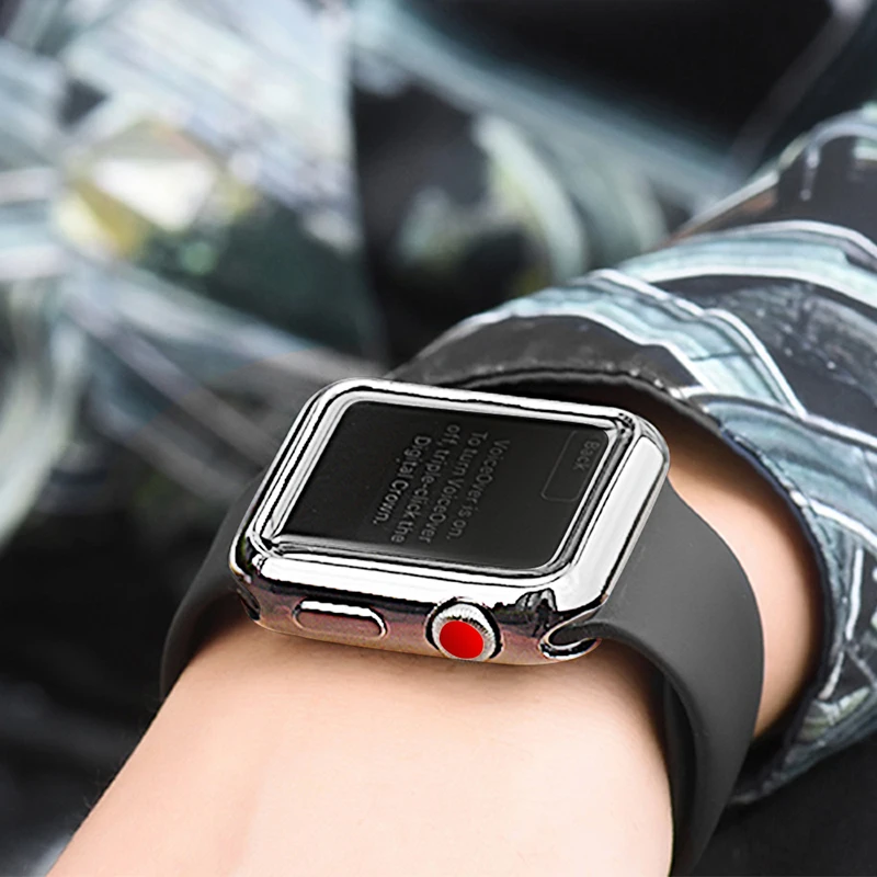 Высококачественный Ультратонкий чехол для Apple Watch мягкий из ТПУ умных часов