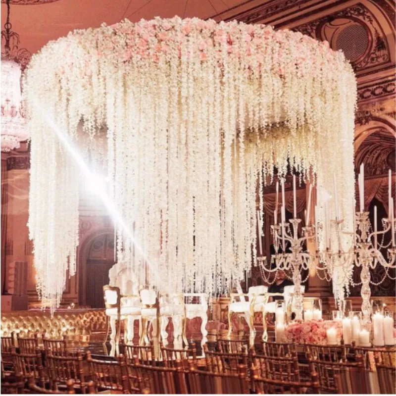 Goede 100Cm Kunstmatige Orchidee String Bruiloft Arrangement Hortensia Nep Bloem Wijnstok Kunstmatige Wisteria Wedding Party Props Decoratie
