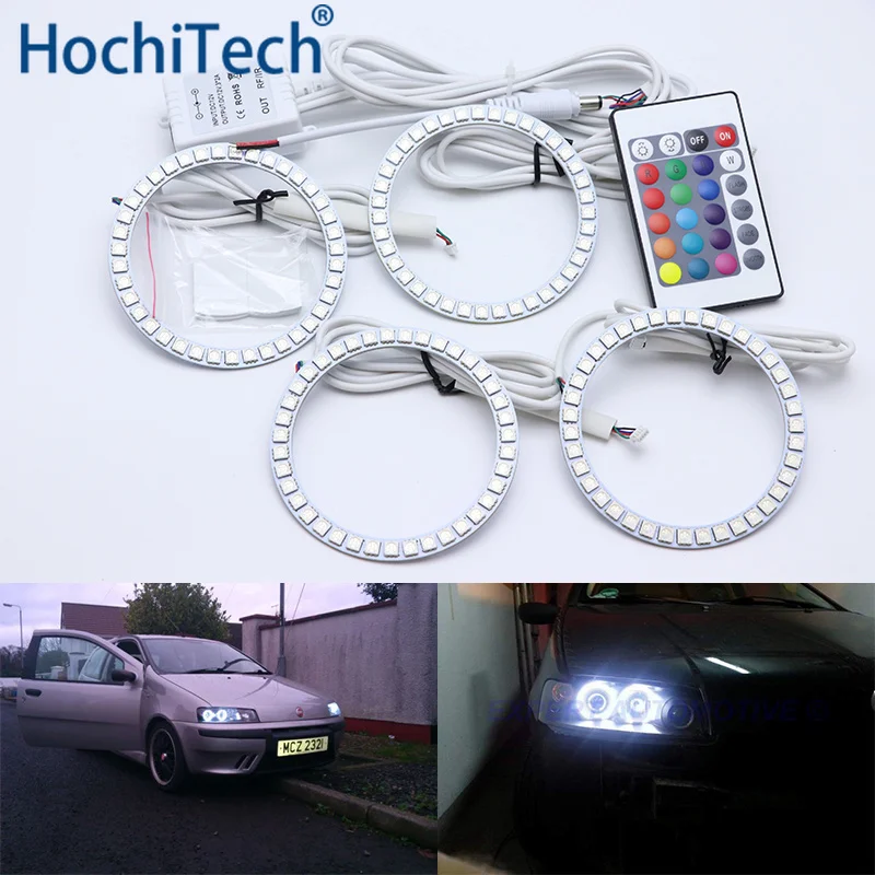Для Fiat PUNTO mk2 1999 2000 2001 2002 2003 2004 2010 Многоцветный комплект светодиодов глаза ангела RGB