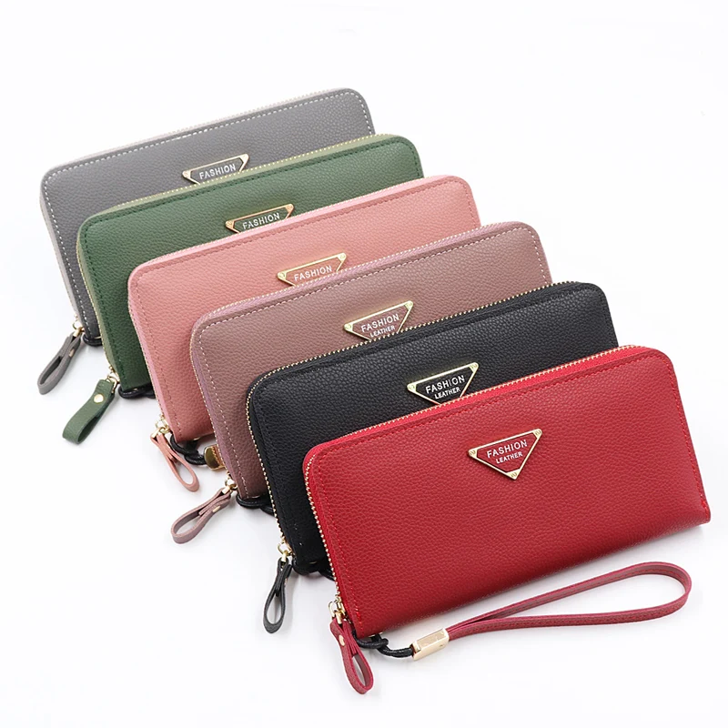 Новый Для женщин мода длинный бумажник с застёжкой-молнией Большой Ёмкость