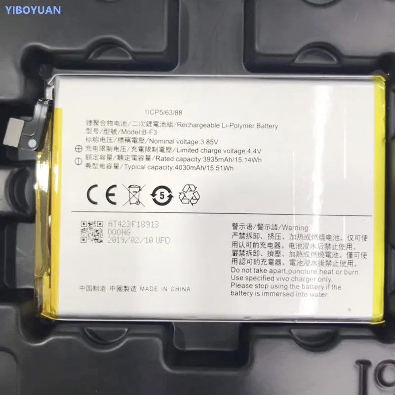 3,85 V 4030 мА/ч, B-F3 для VIVO Y93 Y93S Y93ST V1815 V1818C V1818CA V1818CT Батарея