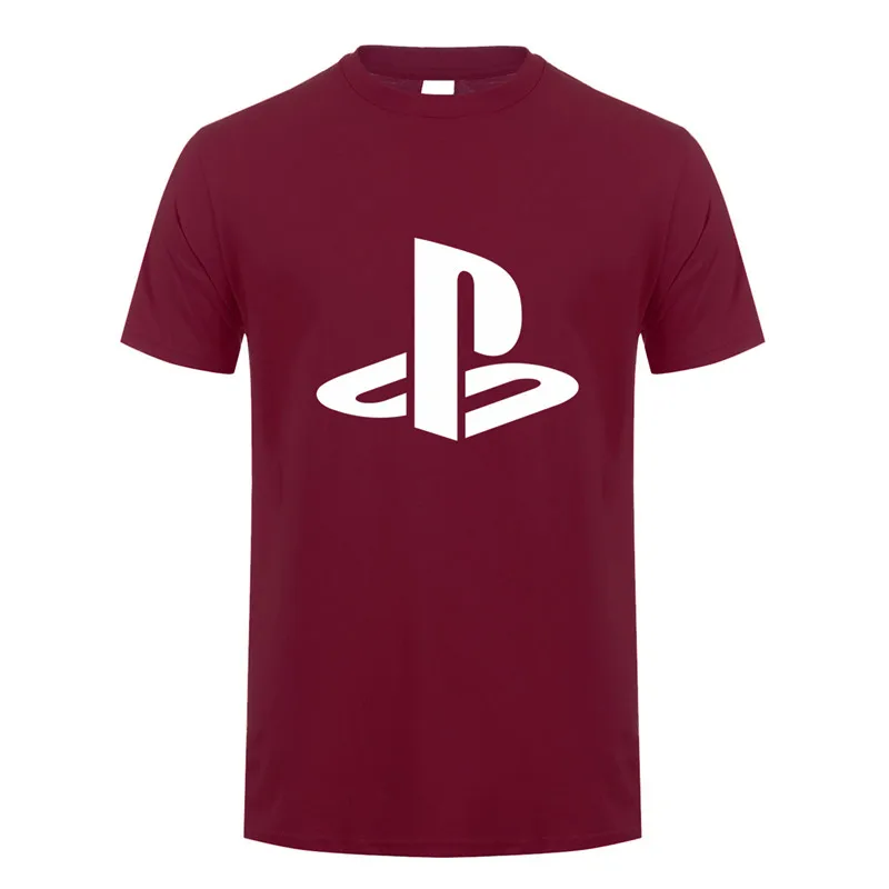 Maroon Футболка Playstation летняя хлопковая забавная футболка с короткими рукавами Мужская футболка футболки LH-083 - Цвет: Maroon