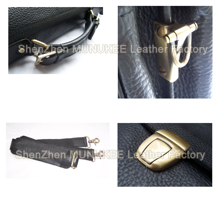 Fashion Men Leather Briefcase Portfolio men briefcase large Business bag 15