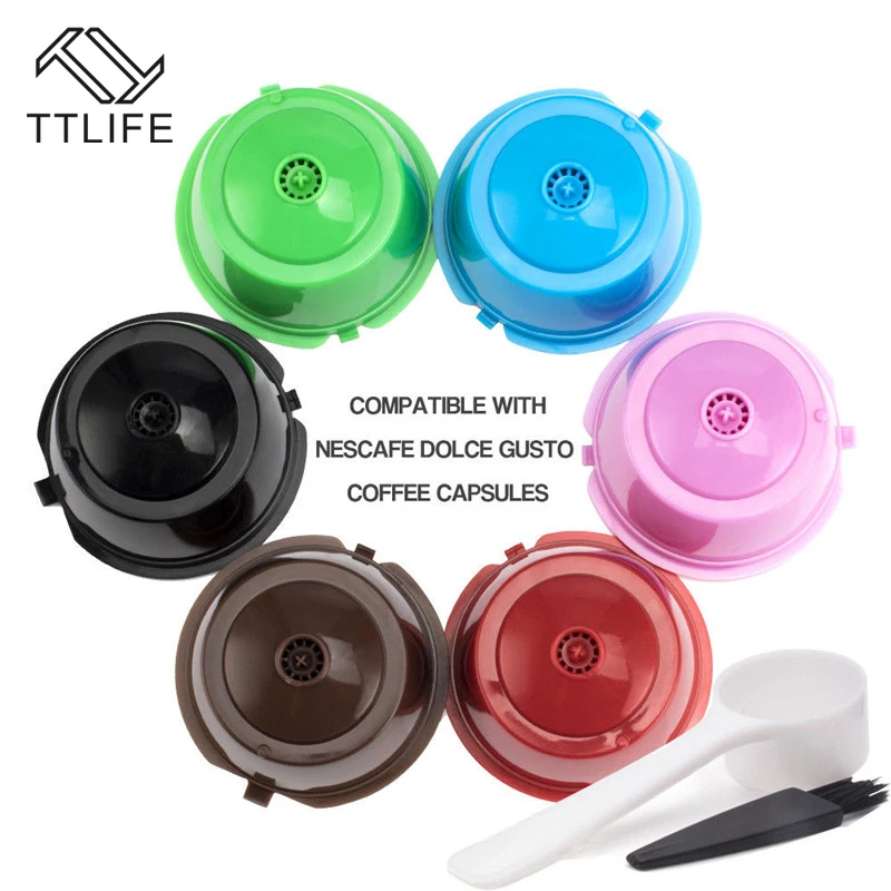 TTLIFE 3 шт. многоразового combinacapsule Кофе капсула Nescafe Dolce Gusto пользования Fliters фильтр + 1