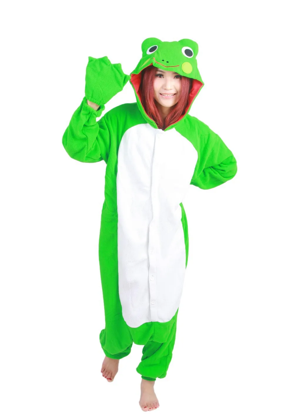 Комбинезоны для взрослых унисекс с изображением животных зеленая лягушка пижамы