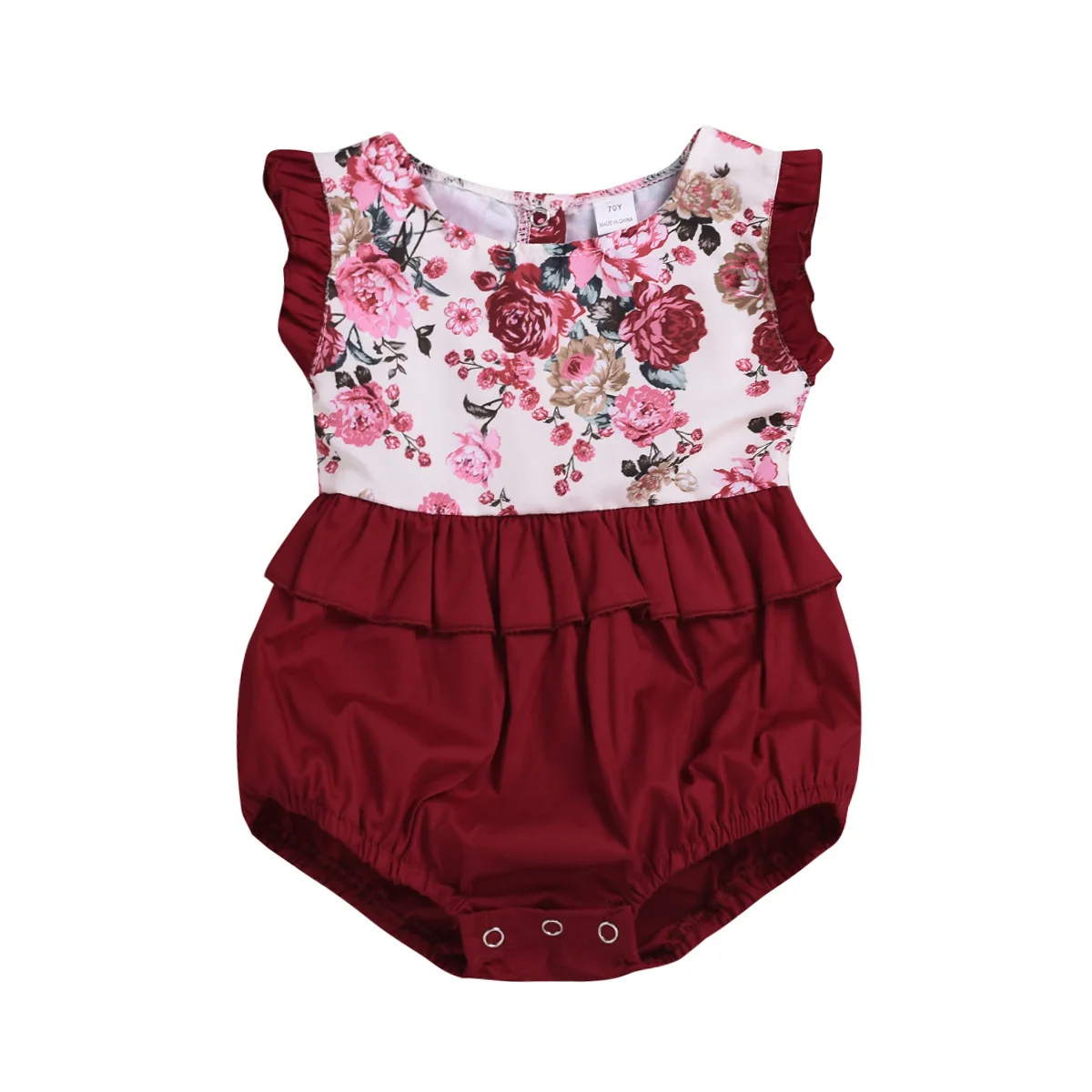 Боди для новорожденных девочек с цветочным принтом летняя хлопковая одежда