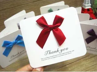 Бесплатная доставка! 50 шт.! Красивый атласный бант благословение Спасибо