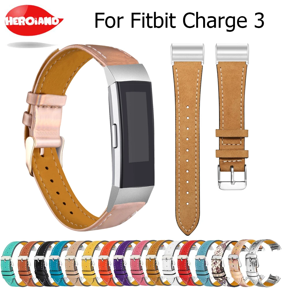 Сменный ремешок для Fitbit Charge 3 Charge3 с кожаными ремешками сменный смарт-браслет для фитнеса с нержавеющей рамкой