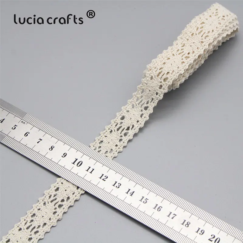 Lucia crafts 2y/6y отделка слоновой кости Хлопок крючком кружева ленты одежда швейная ткань материал DIY аксессуары ручной работы N0105 - Цвет: Type 5 16mm 2y