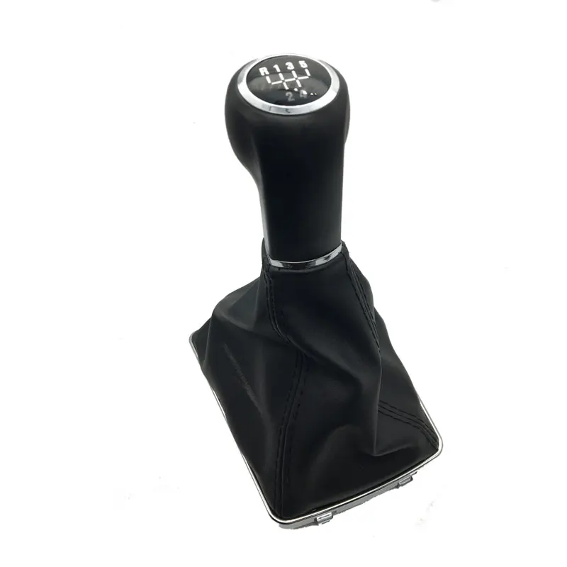 5speed 5/6 Скорость автомобильная ручка переключения передач с кожаные ботинки со вставками хром для Защитные чехлы для сидений, сшитые специально для OPEL ASTRA III H 1,6 VAUXHALL 2004 2005 2006-2010 - Название цвета: 5speed