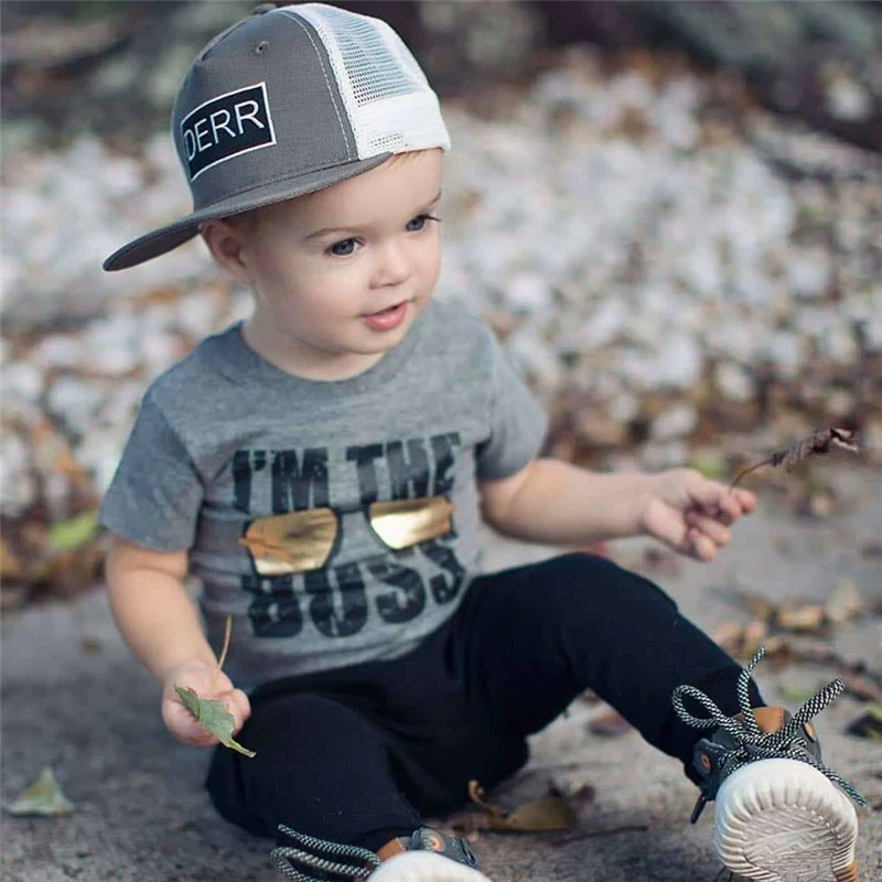 Модная хлопковая футболка с коротким рукавом для маленьких мальчиков