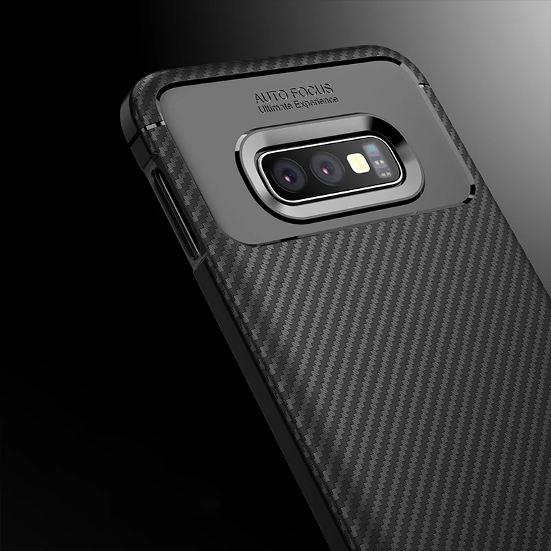 S10E Case For Samsung Galaxy S10 Plus Shell E Carbon fiber TPU mobile phone back Cover S10+ Note9 Coque | Мобильные телефоны и