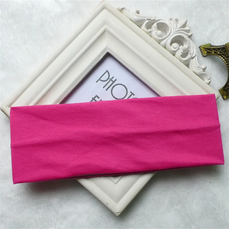 Однотонная хлопковая эластичная повязка на голову для йоги спорта мягкого мяча