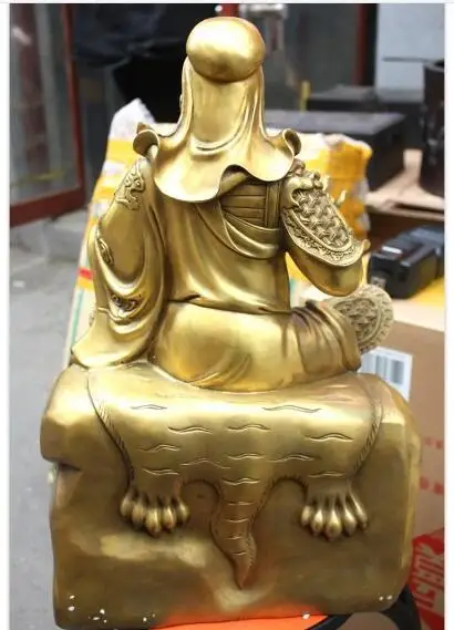 Китайская чистая медная книга для чтения Гуань Гонг с драконом тигром 19 дюймов