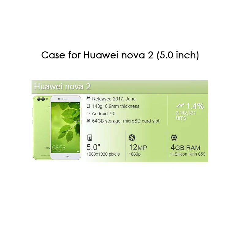 Чехол для Huawei Nova 2 силиконовый мягкий чехол из ТПУ 5 0 дюйма бампер телефона