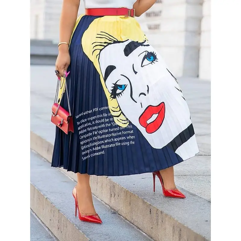 Женские плиссированные юбки стильные уличные повседневные летние с буквенным