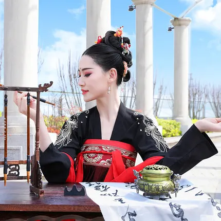 Бесплатная доставка китайский классический комплект одежды платье Han