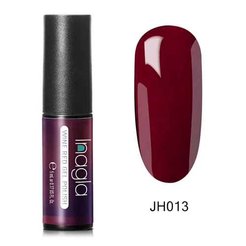 JH013 Inagla, 5 мл, винно-красный и телесный цвет, Гель-лак для ногтей, замачиваемый, светодиодный, УФ-гель, штамповка, лак для ногтей, гель-лаки для маникюра - Цвет: JH013