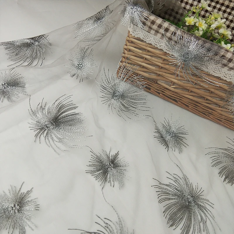 2019 Французский кружевной ткани новый изысканный фейерверк вышивка модная вуаль