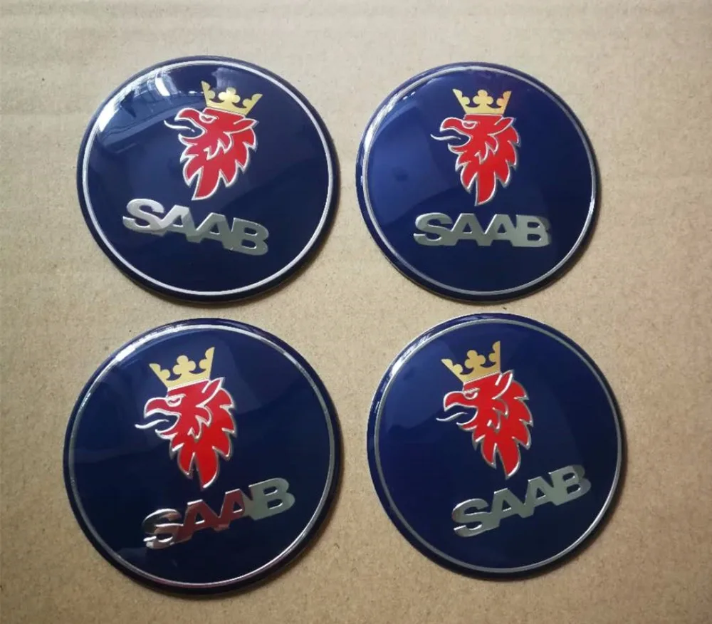 20x65 мм синяя яркая крышка Saab значок эмблема колесо Пылезащитная Наклейка Стикер