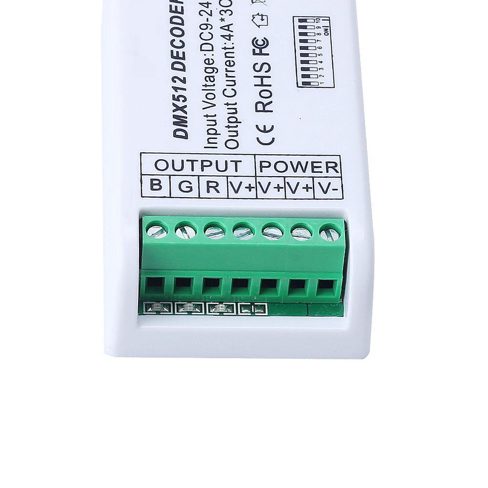 Фото 3CH DMX 512 светодиодный декодер контроллер Диммер 12В-24В консоль использование для RGB светодиодный Ной ленты №5