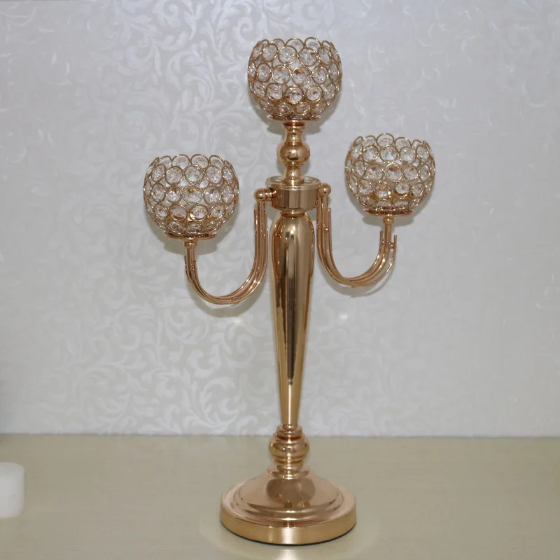 European metal candlestick decoration gold luxury candle ware venue atmosphere layout supplies 10pcs | Дом и сад