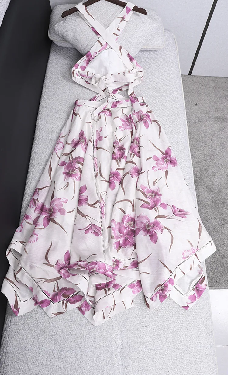 Летнее пляжное платье Boho для отдыха женское сексуальное длинное платье с открытой спиной и цветочным принтом vestido