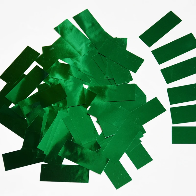 Green Retangular 2*5 см Фольга для домашних животных конфетти измельченные блестки confettis de