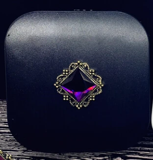 purple A Liusventina DIY сплава Симпатичные Сплав площади драгоценных камней контактные линзы чехол для глаз контактные линзы коробка для очков - Цвет: purple A