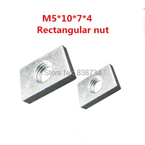 

Прямоугольная гайка из белого цинка, m5 * 10*7*4, 100 шт., квадратная гайка для алюминиевого профиля, аксессуары