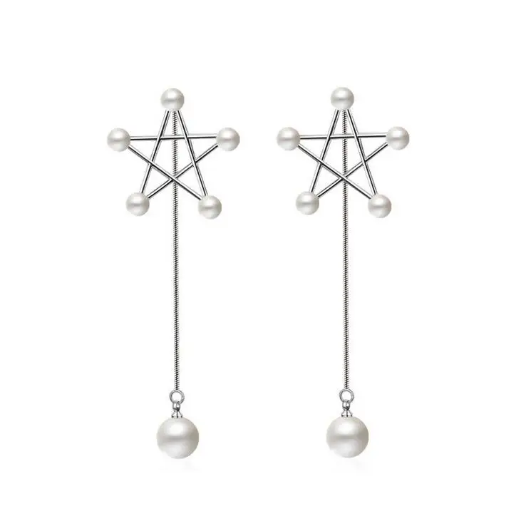 

New arrival hot sell fashion pearl star 925 sterling silver ladies stud earrings jewelry women gift drop shipping