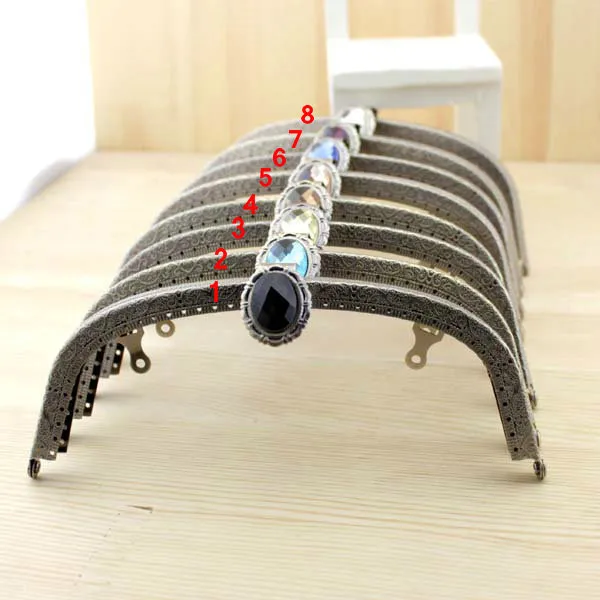 K253 DIY ломтики палочка драгоценный камень Кошелек Рамка Поцелуй застежка, античная латунь 16 см дугообразные DIY ручной работы портмоне сумка 2 шт./лот