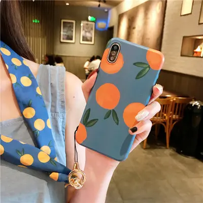 Мобильный телефон Ins wind fresh fruit orange корпус 7plus оранжевый полноразмерный мягкий