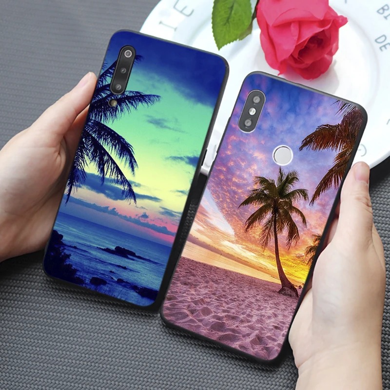 Летний Пляжный Мягкий силиконовый чехол для телефона xiaomi mi 10 pro 9 9t se 8 pocophone f1 mix 3 |