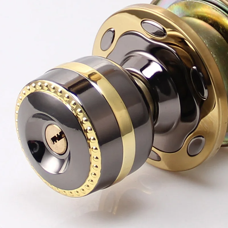 Высококачественная Латунь Цилиндрические Вход Дверные Ручки Защелка Замка С 3