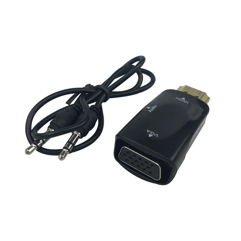 Мужчин и Женщин HDMI к VGA Адаптер Конвертер + 3.5 мм Аудио Кабель 1080 P для raspberry pi 3 ПК TV