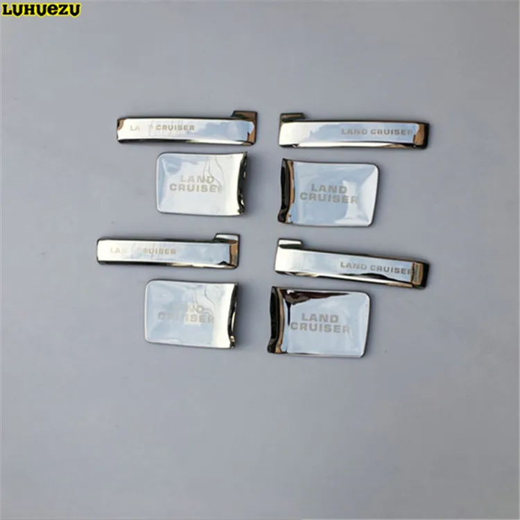 Silver Luhuezu для Toyota Land Cruiser 200 FJ200, аксессуары 2008-, нержавеющая сталь, автомобильная внутренняя дверная ручка, Стильный чехол - Цвет: Silver