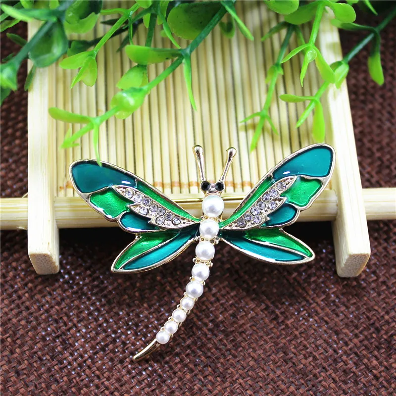 ENZE woman jewelry White pearl green bird wasp owl purple locust brooch for boy girl badge collar pin accessories wholesale | Украшения и