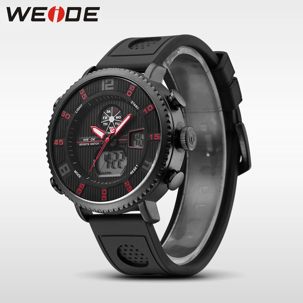 Weide автоматические часы кожаные мужские роскошные спортивные водонепроницаемые