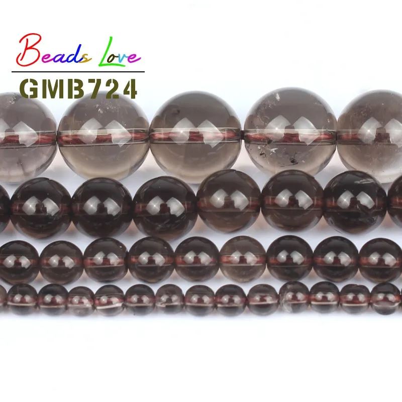 Натуральный серый кристалл дымчатый Quartzs круглые свободные бусины для