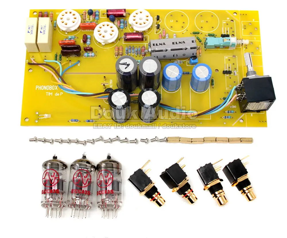 DoukAudio Phono предусилитель мм поворотные панели 12AX7 Труба Предусилитель