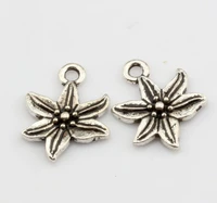 hot sale 25pcs zinc alloy flower charms pendants 13mmx17mm diy jewelry nm273