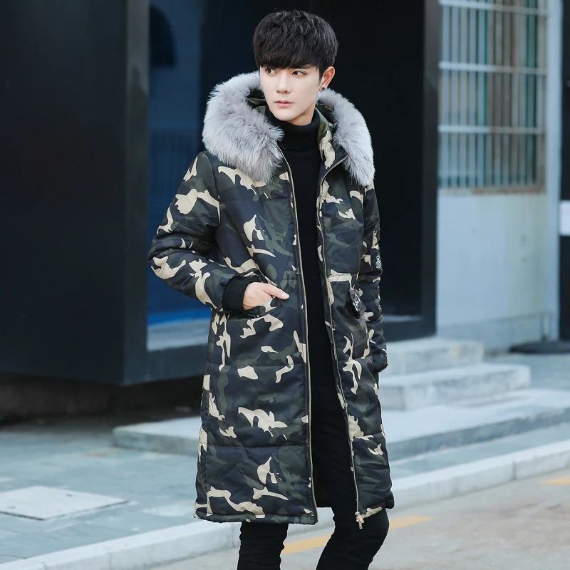 Зимняя Камуфляжная парка меховые куртки хлопок Chaquetas Hombre мужские парки мужская