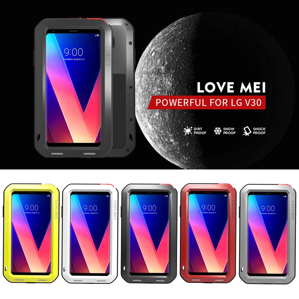Мощный алюминиевый защитный чехол LOVE MEI для LG V30 V20 V10 V40 противоударный всего тела